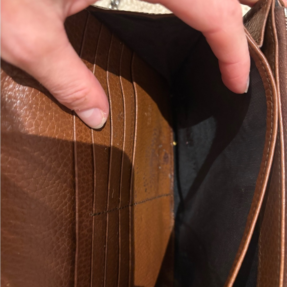 Gucci- Elegant Brown Leather and Denim bag - Picture 5 of 6
